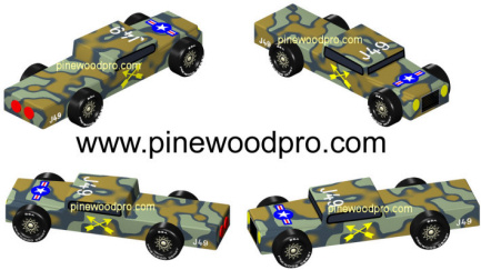 Army Truck pinewood derby car design